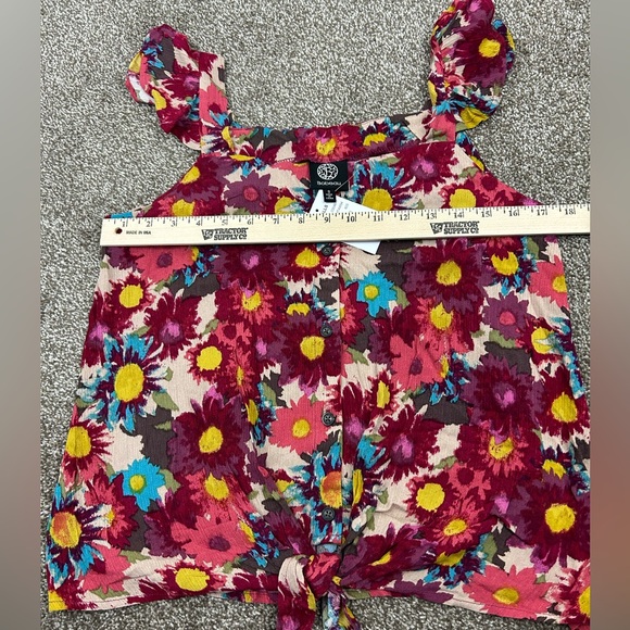 Floral Print Women's Top - Multicolor Flowers Button-down NWT Small Light weight - Picture 8 of 11